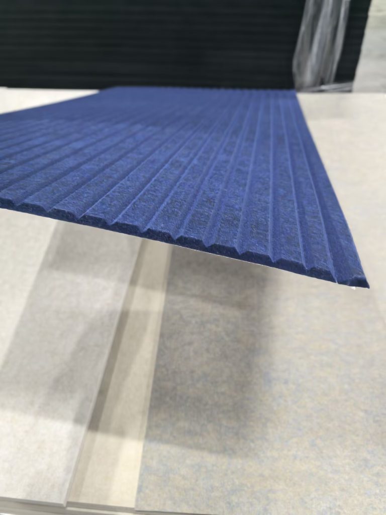 V cut PET acoustic panel